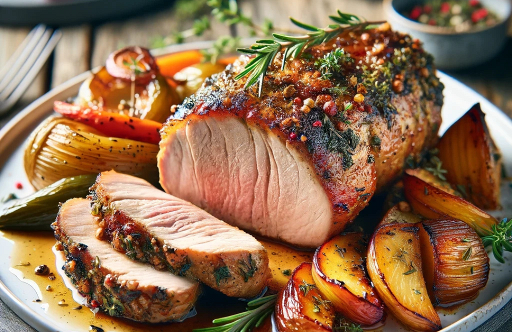 🍏 Cider-Glazed Herb Pork Roast